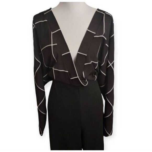 SHEIN BLACK & WHITE GRID PRINT JUMPSUIT SZ.4XL EUC. - Picture 3 of 8
